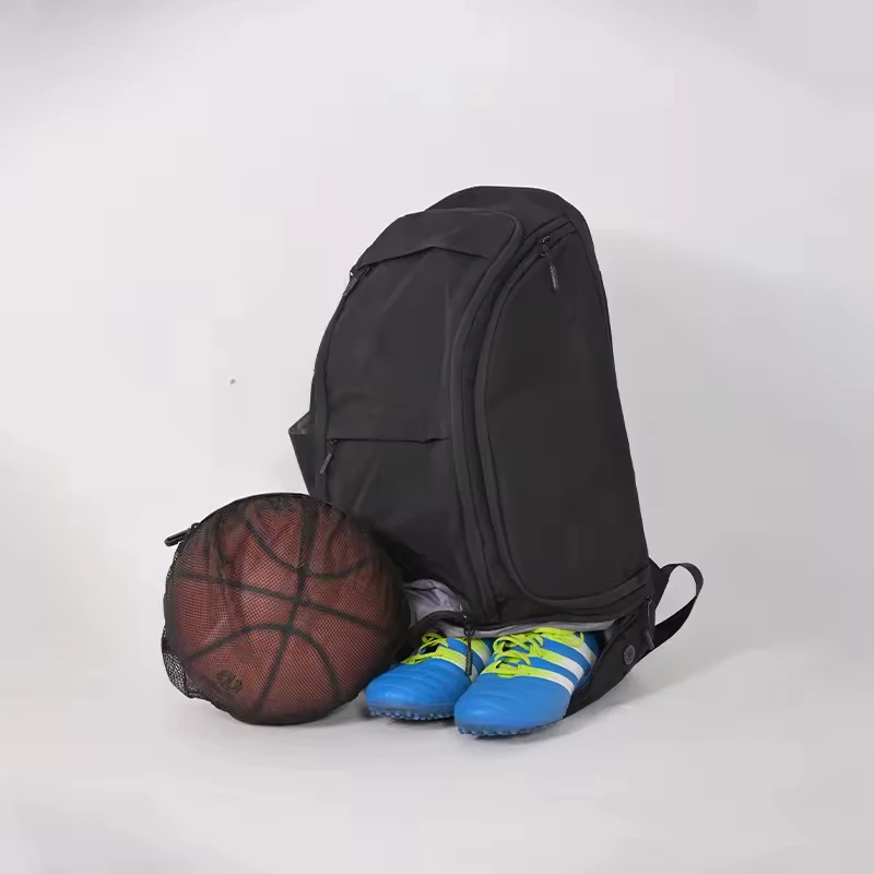 Custom Logo Men's Soccer & Basketball Sports Backpack Waterproof Polyester Lining Black Sports Bag - 图片 5