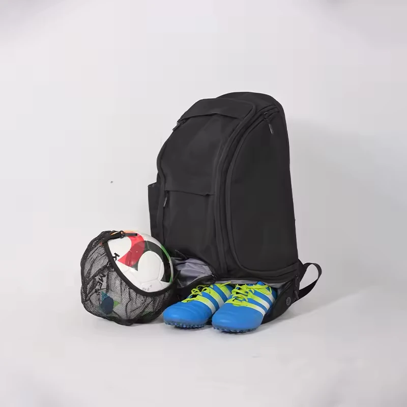 Custom Logo Men's Soccer & Basketball Sports Backpack Waterproof Polyester Lining Black Sports Bag - 图片 4