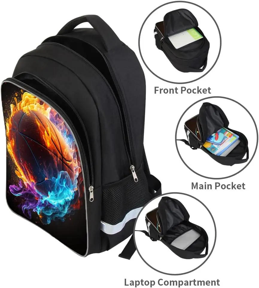 Durable Basketball Backpack with Ball Compartment Lightweight Sports Bag for Men Women Gym Outdoor Use - 图片 2