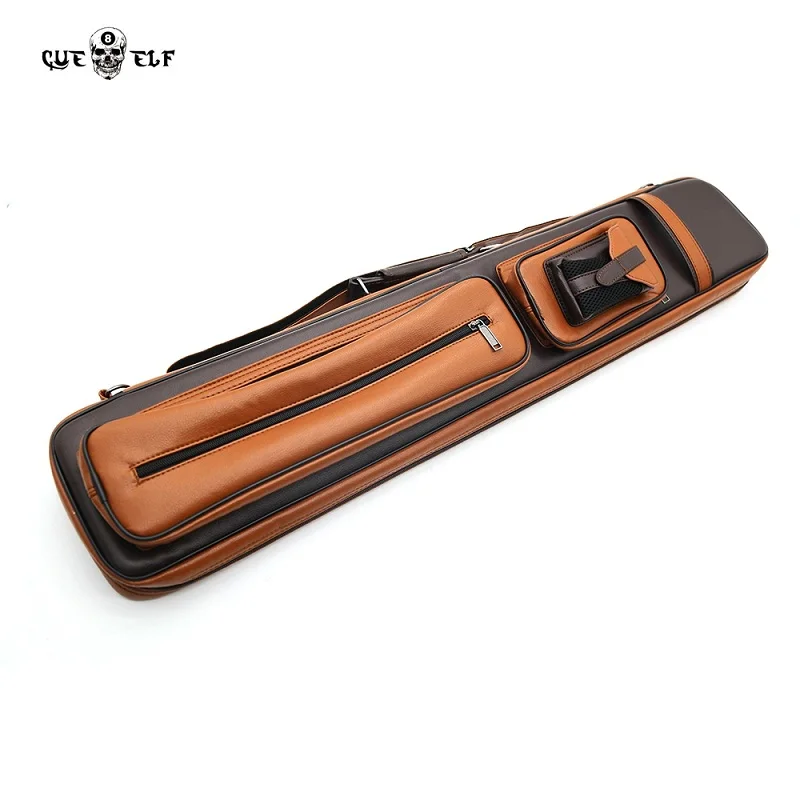 Cueelf Portable 4 Butts*8 Shafts Leather Pool Cue Case With 12 Holes Billiard Cue Stick Carrying Bag Billiard Accessories - 图片 3