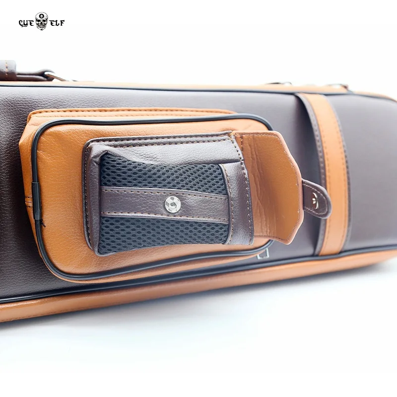 Cueelf Portable 4 Butts*8 Shafts Leather Pool Cue Case With 12 Holes Billiard Cue Stick Carrying Bag Billiard Accessories - 图片 6