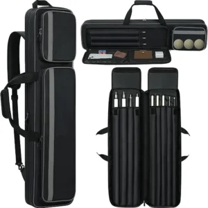 Hot Sale Source Manufacture Pool Cue Case Soft Padded Multi-Pocket Billiard Stick Bag Backpack Straps Accommodates Snooker