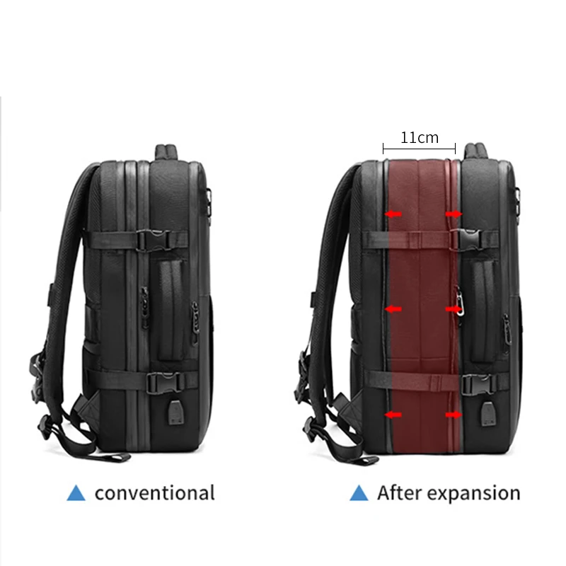 Custom logo Vacuum Compression System Backpack Expandable Anti-theft Bagpack Back Pack Travel Laptop Bag Backpacks - 图片 3