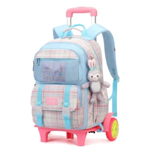 2023 New Trolley Schoolbag Primary School Girls Grades 1-6 Princess Wheel Children'S Backpack