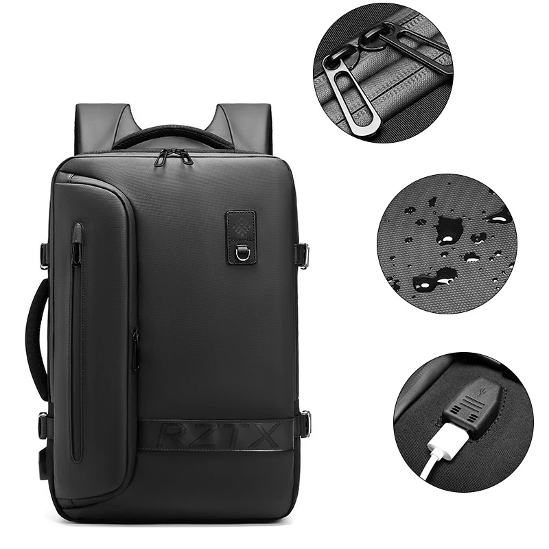 Custom logo Vacuum Compression System Backpack Expandable Anti-theft Bagpack Back Pack Travel Laptop Bag Backpacks - 图片 2