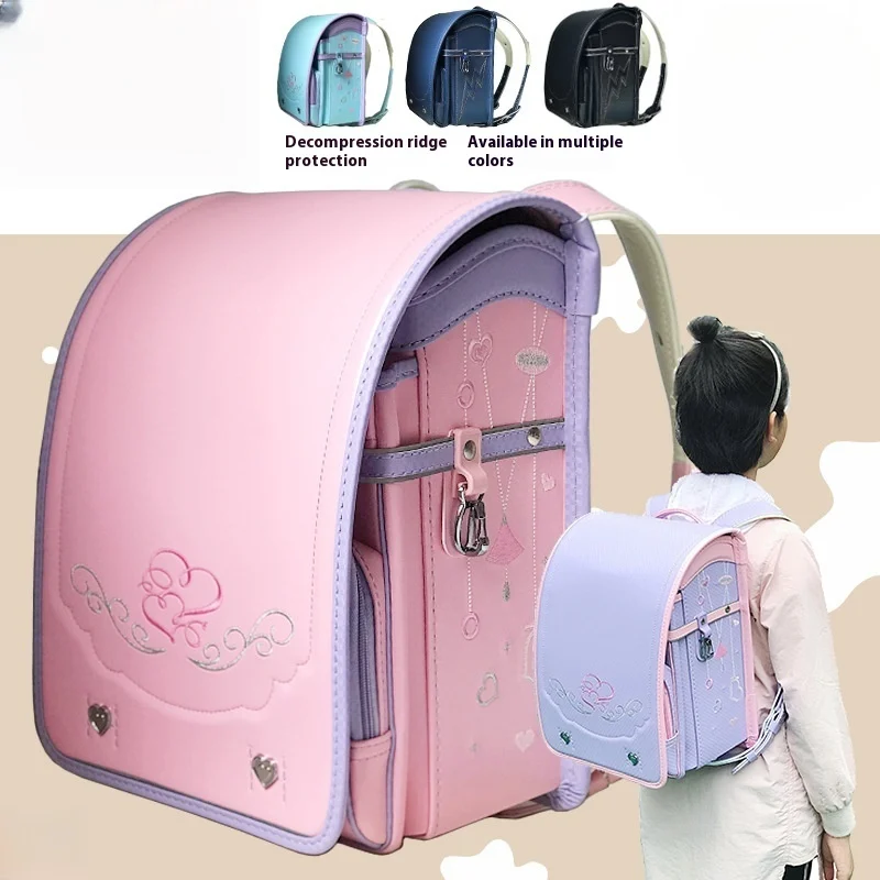 Large Capacity Waterproof GPS Student Backpack for Boys Aged 6-12 New Light Leisure New School Bag Featuring PU Polyester Lining - 图片 2