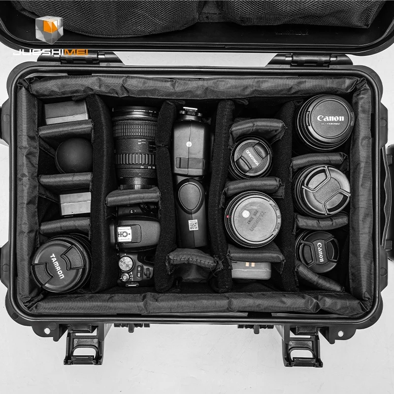 Custom L430 Plastic Hard Wheeled Case Shockproof Waterproof Tough Camera Carry Case with Padded Divider Organizer Bag - 图片 2