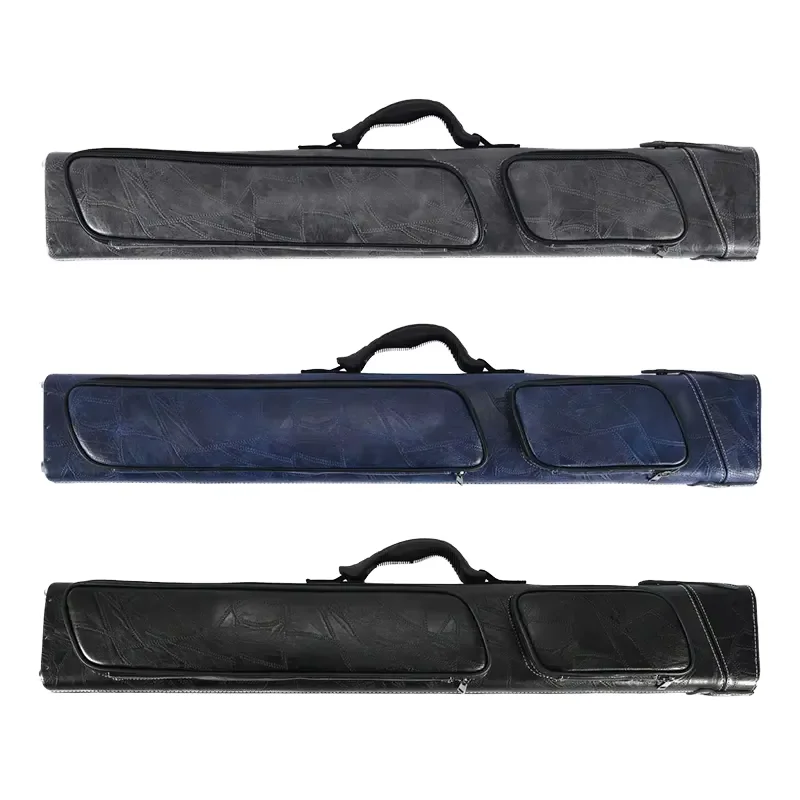 Wholesale Durable Advanced XL Leather 1/2 Pool Cue Bag Snooker Billiard Cue Stick Storage 3B4S Nine-ball Portable Pool Cue Case - 图片 2