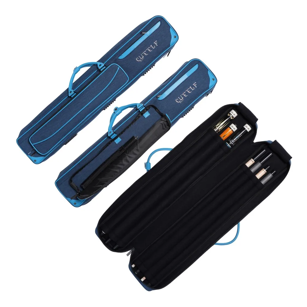 Cueelf Blue Pool Cue Case 3B4S Pool Cue Carrying Case Pool Cue Bag  Holds 3 Butts and 4 Shafts Multiple Accessory Pockets - 图片 4