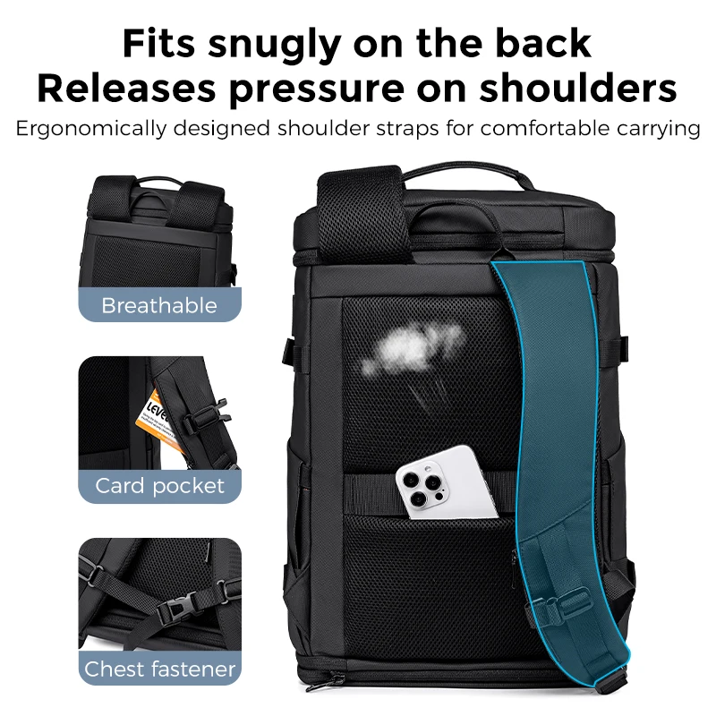 Men's Casual Travel Backpack Large Capacity Multi-Functional Independent Shoe Compartment 16-inch Laptop Bag Waterproof PC - 图片 6