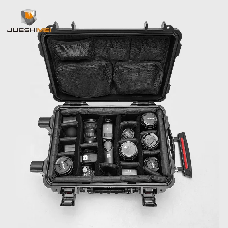 Custom L430 Plastic Hard Wheeled Case Shockproof Waterproof Tough Camera Carry Case with Padded Divider Organizer Bag - 图片 5