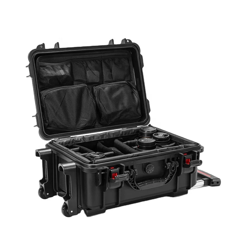 Custom L430 Plastic Hard Wheeled Case Shockproof Waterproof Tough Camera Carry Case with Padded Divider Organizer Bag - 图片 6