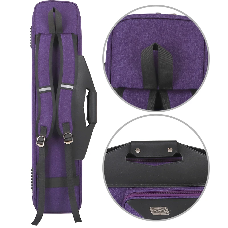 Custom Waterproof Double Shoulder Straps Billiard Cue Bag  Pool Cue Carrying case Soft 4 Butts 4 Shafts - 图片 3