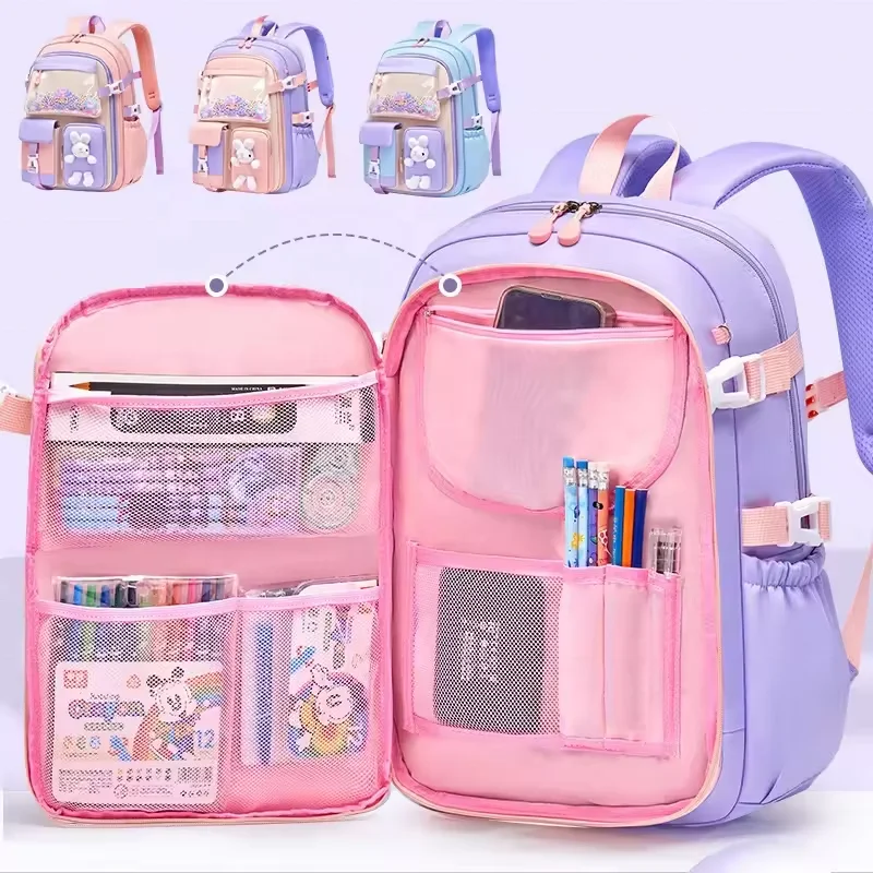 Best Selling Cute Cartoon Printing  Girls' School Bags  Large Capacity comfort Backpack for Children - 图片 5