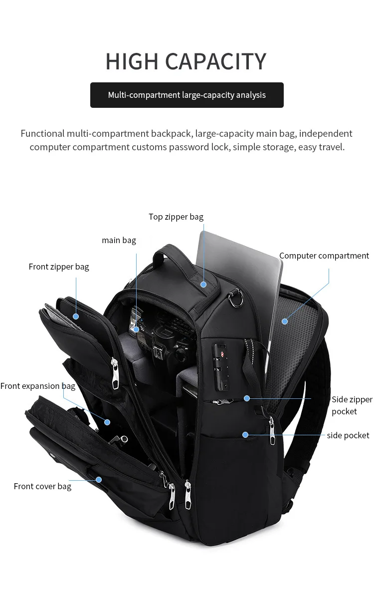 New SLR Shoulders Camera Bag Drone Backpack Waterproof Computer Stabilizer Integrated Camera Bag - 图片 2