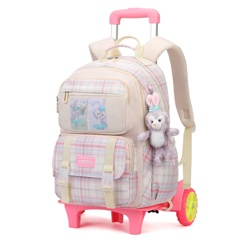 2023 New Trolley Schoolbag Primary School Girls Grades 1-6 Princess Wheel Children'S Backpack - 图片 3