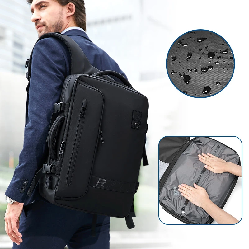Custom logo Vacuum Compression System Backpack Expandable Anti-theft Bagpack Back Pack Travel Laptop Bag Backpacks - 图片 6
