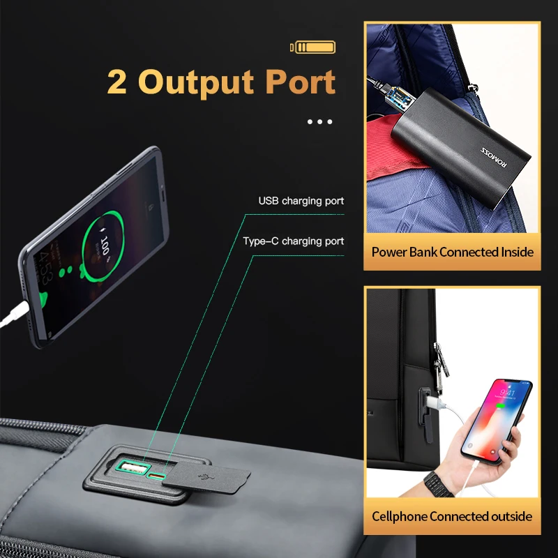 Bopai Unisex Business Lightweight Smart Usb Charging Rucksack 15 Commute College Bag Custom Anti Theft Men Slim Laptop Backpack - 图片 3