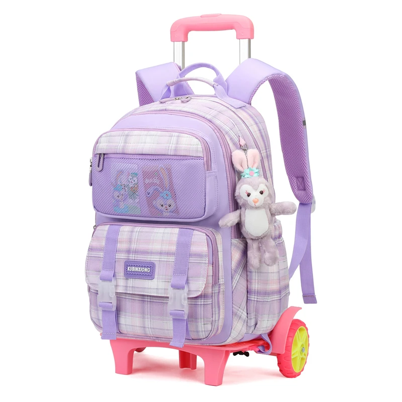 2023 New Trolley Schoolbag Primary School Girls Grades 1-6 Princess Wheel Children'S Backpack - 图片 4