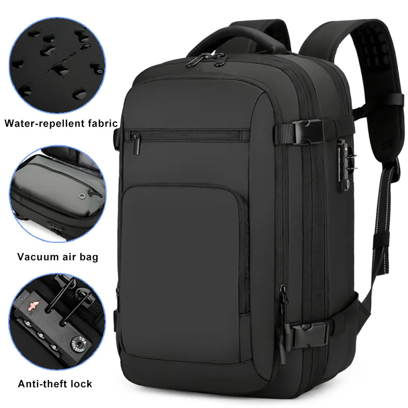 SJ Air Tight Vacuum Compression Expandable Waterproof Anti-theft Bag Multi-function Custom Logo Travel Laptop Backpacks - 图片 4
