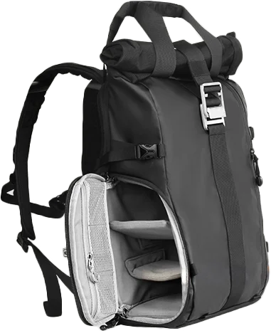 Professional Waterproof Nylon Large Capacity Shockproof Dslr Camera Roll up Tool Bag Backpack - 图片 2