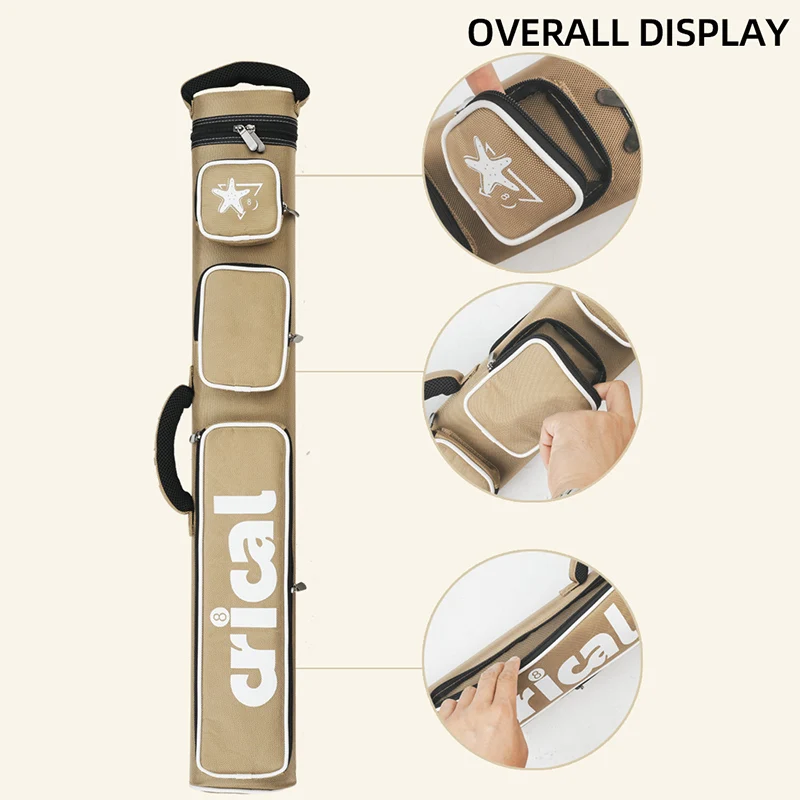 CRICAL Billiard Cue Case 6 Holes 2 Butts 4 Shafts High Capacity Oxford Canvas Bag Cue Case - 图片 3