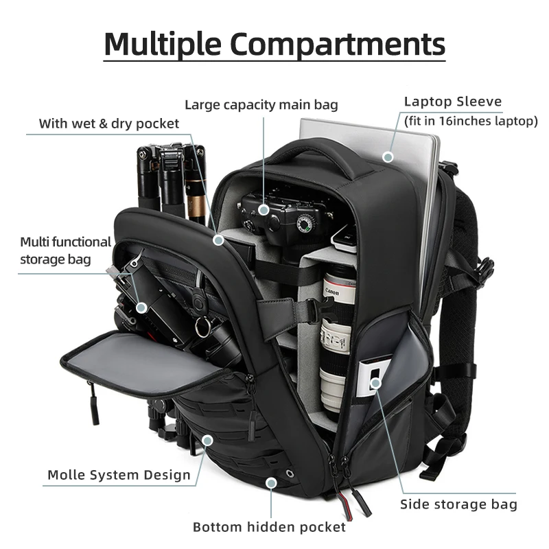 Travel durable shockproof camera backpack protect camera packing professional photography storage camera backpack - 图片 4