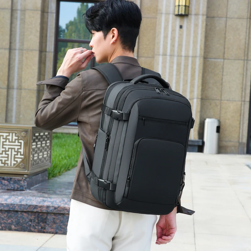 SJ Air Tight Vacuum Compression Expandable Waterproof Anti-theft Bag Multi-function Custom Logo Travel Laptop Backpacks - 图片 2