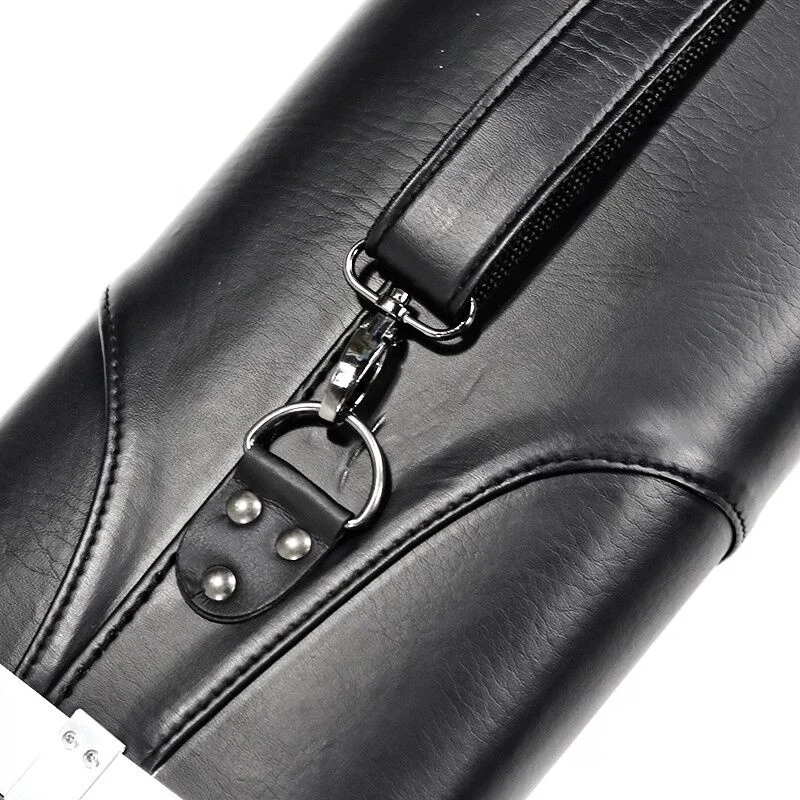 Premium  Leather Black  Color 3B5S 1/2 Billiard Pool Cue Case Bag 8  Holes - 图片 5