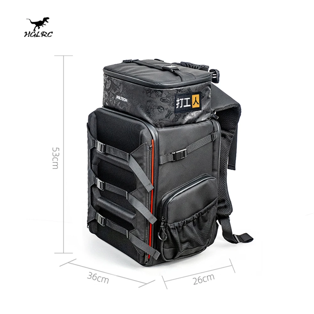 HGLRC Drone Outdoor Backpack Camera Bag Splash-Proof Fabric 33.5L Capacity for FPV RC Drone Freestyle Outdoor Flying - 图片 3