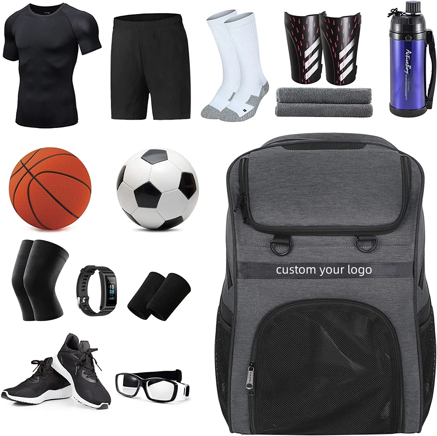Large Capacity Sports Equipment Bags Soccer Shoe Bag School Gym Outdoor Soccer Bag Backpack With Ball Compartment - 图片 3