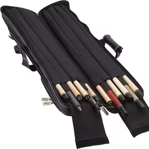 Vintage 4x8 Pool Stick Bag Soft Leather Carrying Case for 4 Butts 8 Shafts Billiard Cue Accessories - 图片 2