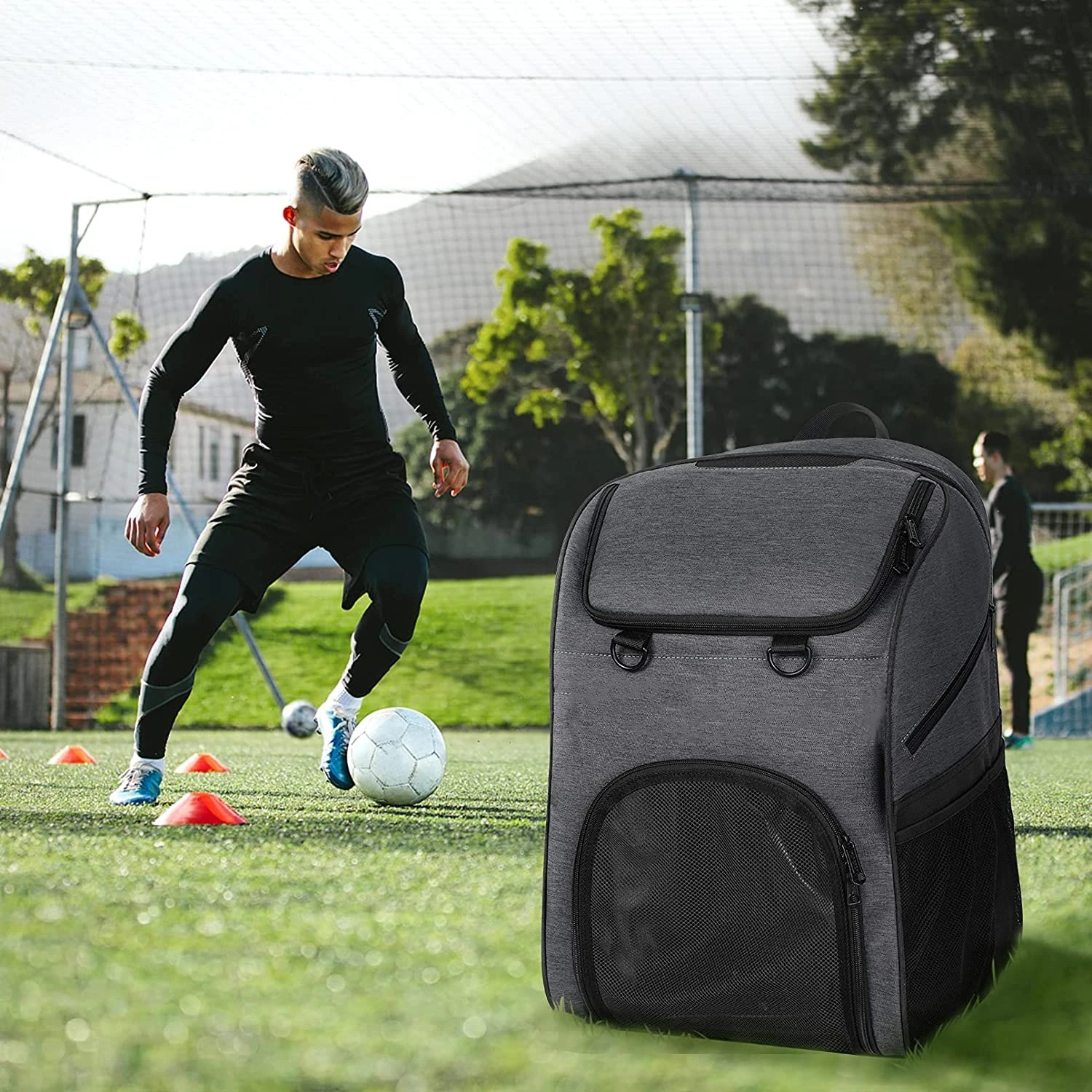 Large Capacity Sports Equipment Bags Soccer Shoe Bag School Gym Outdoor Soccer Bag Backpack With Ball Compartment - 图片 6