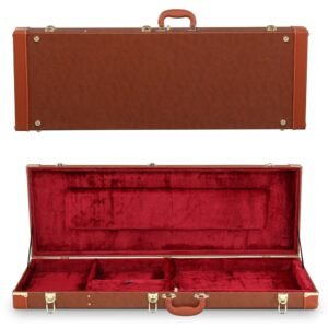 Ktaxon Electric Guitar Hard Case, Rectangle Wooden Standard 39-Inch Electric Guitars Hard-Shell Protective Carrying Case for KST/KTL/170 Model with Lock Latch Padding (Brown)