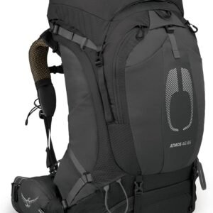 Osprey Atmos AG 65L Men's Backpacking Backpack, Black, S/M